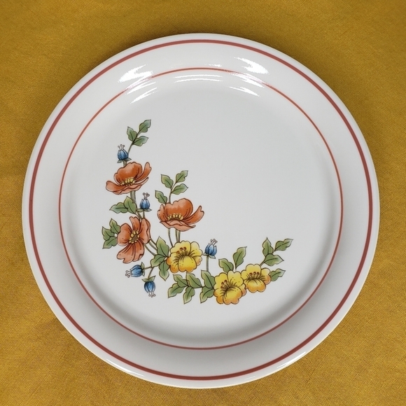 Set 4 Cornerstone by Corning Royal Garden Floral Pattern Lunch Plates Stoneware - Picture 5 of 8